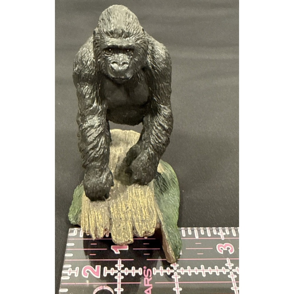 Franklin Mint Gorilla Sculpture Wildlife Collection 4in Black 1987 Silverback - Picture 10 of 11